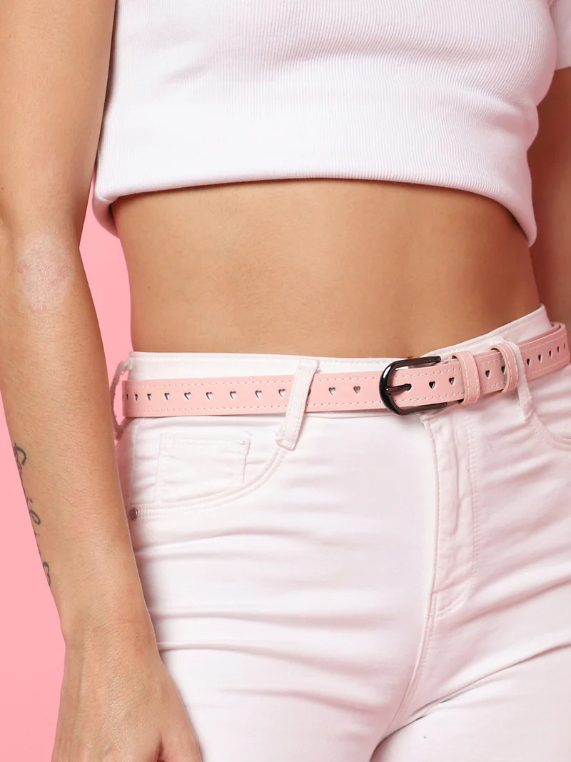 Pink Solid Waist Belt - Image 2