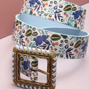Blue Printed Waist Belt