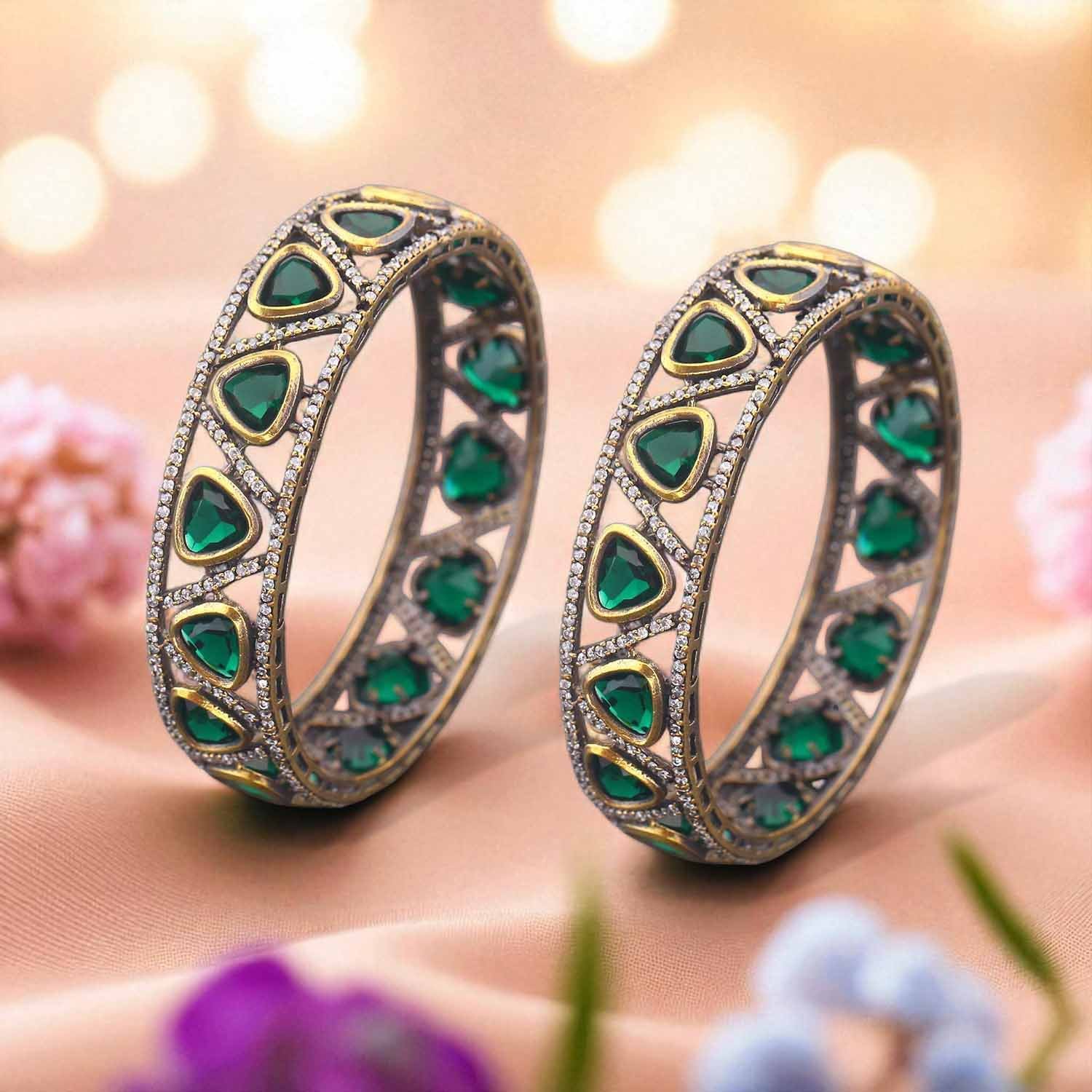 Emerald Mauya Victorian Bangles